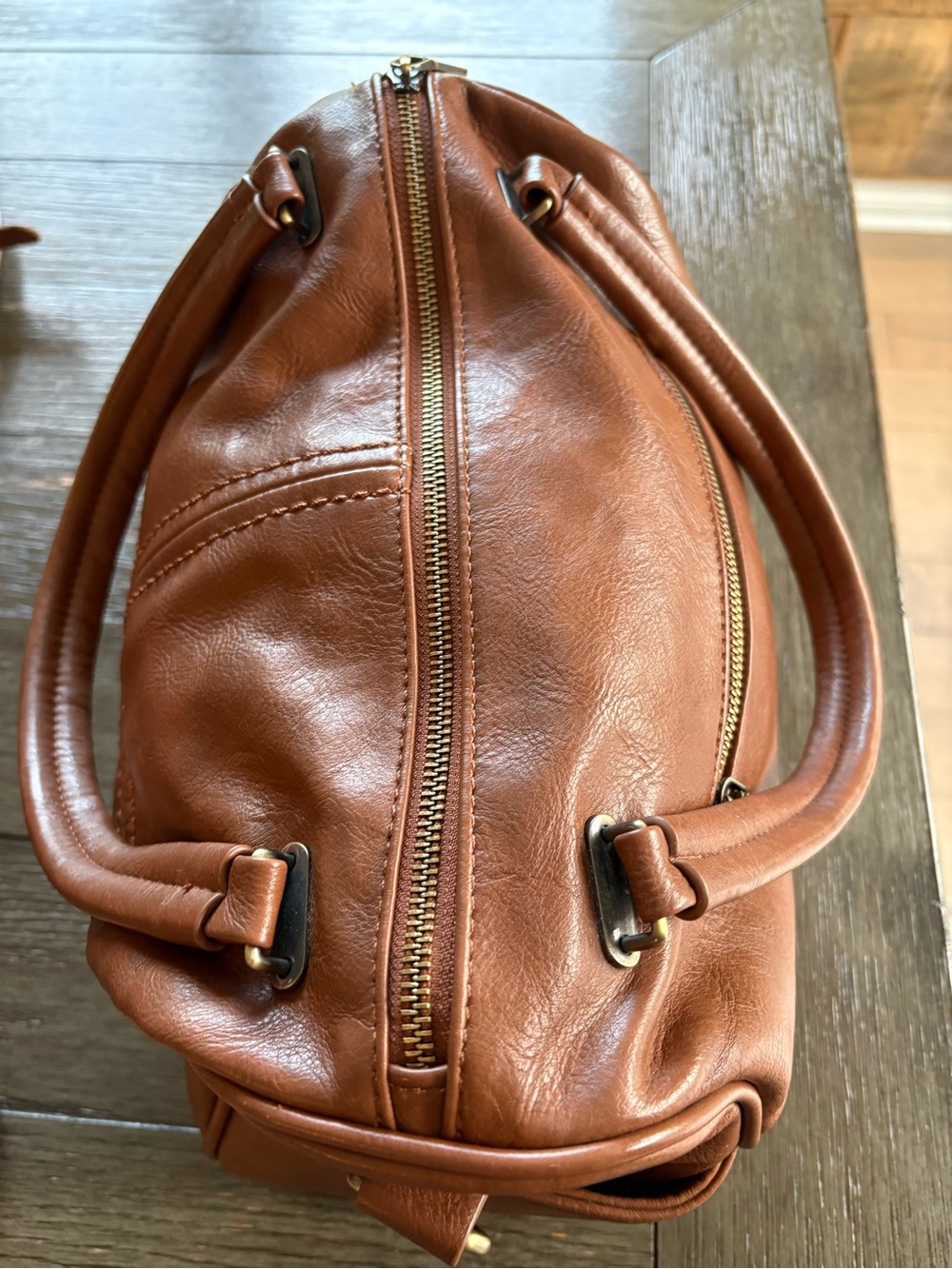 Antik Kraft Chestnut Brown Leather Shoulder Bag - Picture 3 of 10